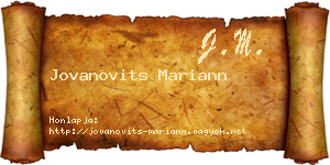Jovanovits Mariann névjegykártya